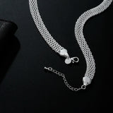 925 Silver Net Chain Necklace Women