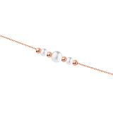 Rose Plated Bracelet with Synthetic Pearls 925 Silver