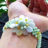 Natural Stone Bracelet Hand Weave Sun Flower Single Lap Jewelry