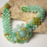 Natural Stone Bracelet Hand Weave Sun Flower Single Lap Jewelry