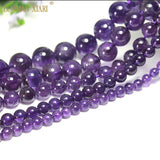 Natural Amethyst Round Gemstone Beads for Jewelry Making DIY