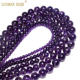 Natural Amethyst Round Gemstone Beads for Jewelry Making DIY