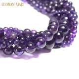 Natural Amethyst Round Gemstone Beads for Jewelry Making DIY