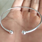 Adjustable 925 Sterling Silver Bangle Bracelet, DIY with Charms