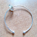 Adjustable 925 Sterling Silver Bangle Bracelet, DIY with Charms