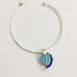 Adjustable 925 Sterling Silver Bangle Bracelet, DIY with Charms