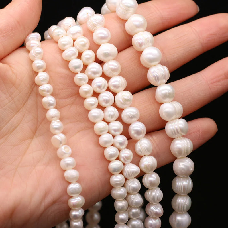 Natural Freshwater Pearl Round Beads DIY Jewelry Making
