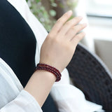 Fine Wine Red Garnet Stone Bracelet for Women Beauty Health Multilayer Jewelry