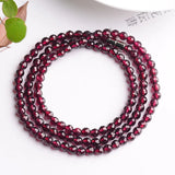 Fine Wine Red Garnet Stone Bracelet for Women Beauty Health Multilayer Jewelry