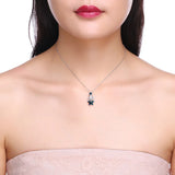 Women Necklace 925 Silver Crystal Stars Zircon Christmas Tree Pendant