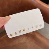 Women's Pearl & Crystal Zircon Stud Earrings Set, Romantic