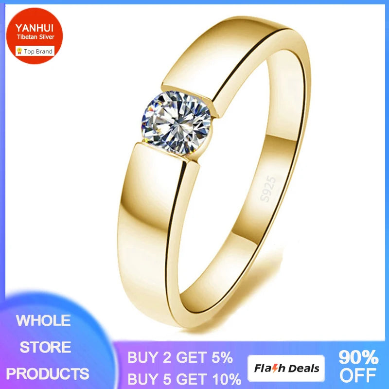 Prevent Allergy Tibetan Silver Ring Cubic Zircon Wedding Band Jewelry