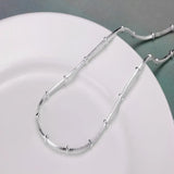 925 Sterling Silver Beads Snake Bone Chain Jewelry Set