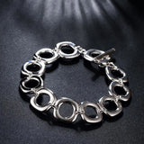925 Sterling Silver Circle Chain Bracelets for Wedding Party