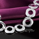 925 Sterling Silver Circle Chain Bracelets for Wedding Party