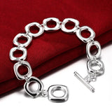 925 Sterling Silver Circle Chain Bracelets for Wedding Party