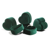 Heart-shaped Velvet Jewelry Box for Proposal, Couple Ring Box