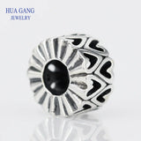 925 Silver Heart Spacer Charms Beads for Bracelet