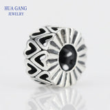 925 Silver Heart Spacer Charms Beads for Bracelet