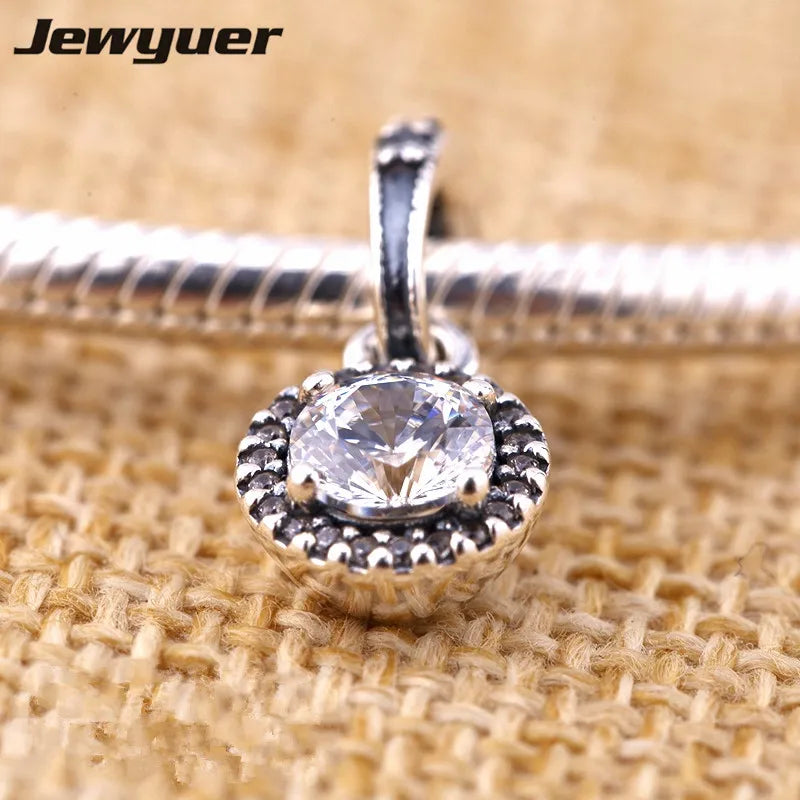 925 Sterling Silver Floating Elegance Charm Bracelet Pendant DIY Beads