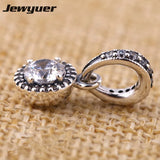 925 Sterling Silver Floating Elegance Charm Bracelet Pendant DIY Beads