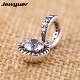 925 Sterling Silver Floating Elegance Charm Bracelet Pendant DIY Beads
