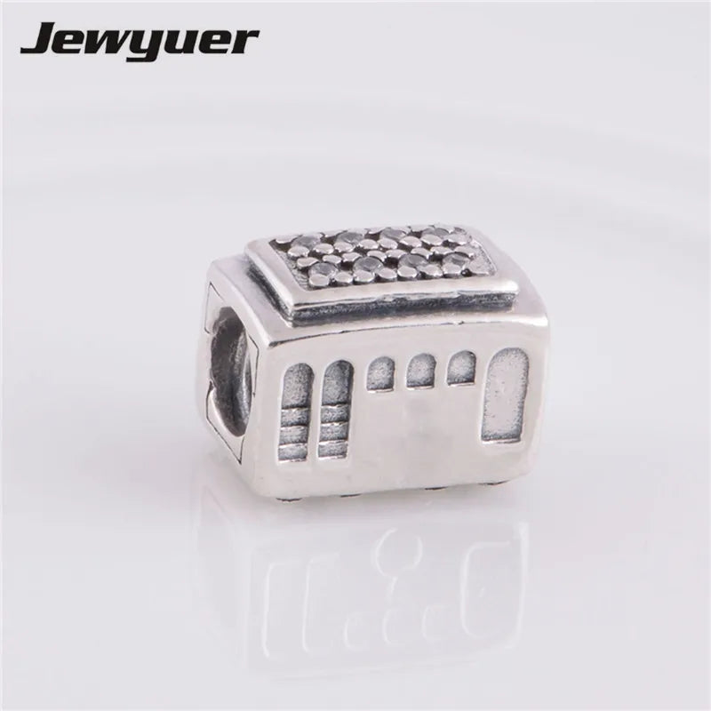 925 Sterling Silver Cable Car Charms for Bracelets DIY