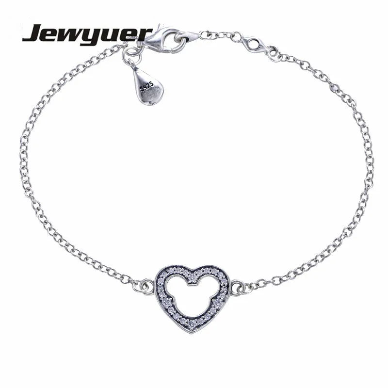 Mickey Bracelet 925 Sterling Silver Fine Jewelry Bracelet for Women YL020
