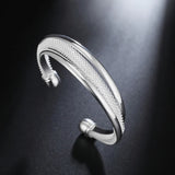 925 Silver Cuff Bangles for Women Wedding Party Christmas Jewelry