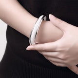 925 Silver Cuff Bangles for Women Wedding Party Christmas Jewelry