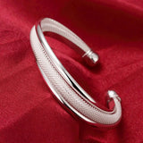 925 Silver Cuff Bangles for Women Wedding Party Christmas Jewelry