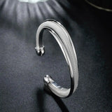 925 Silver Cuff Bangles for Women Wedding Party Christmas Jewelry