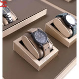Brown Pu Leather Watch Stand Jewelry Display Household Storage Rack