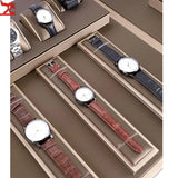 Brown Pu Leather Watch Stand Jewelry Display Household Storage Rack