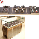 Brown Pu Leather Watch Stand Jewelry Display Household Storage Rack