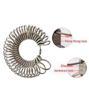Finger Coil Ring Sizing Tool Ruler Measurer HK US Size Measurements