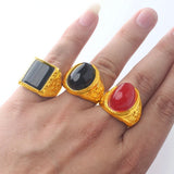 24k Men's Finger-Ring, Adjustable Jewelry for Wedding Party Travel
