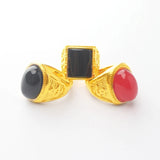24k Men's Finger-Ring, Adjustable Jewelry for Wedding Party Travel