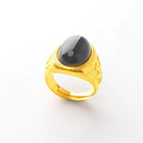 24k Men's Finger-Ring, Adjustable Jewelry for Wedding Party Travel