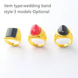 24k Men's Finger-Ring, Adjustable Jewelry for Wedding Party Travel