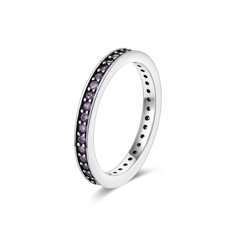 925 Silver Zircon Crystal Geometric Stackable Ring Wedding Jewelry