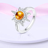 925 Silver Zircon Crystal Geometric Stackable Ring Wedding Jewelry