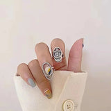 Korean Diamond Zircon Cross Nail Ring Set