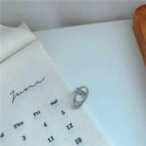 Korean Diamond Zircon Cross Nail Ring Set