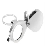 Matte Silver Pocket Jewelry Magnifier Diamond Key Chain Loupe