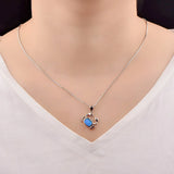 Fire Opal Crab Necklace Pendant for Women Girls