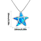 Fire Opal Mini Starfish Necklace Pendant for Women Girls
