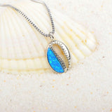 Fire Opal Shell Necklace Pendant For Women Girls