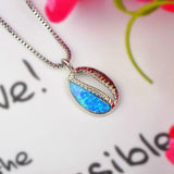 Fire Opal Shell Necklace Pendant For Women Girls