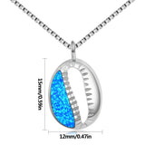 Fire Opal Shell Necklace Pendant For Women Girls